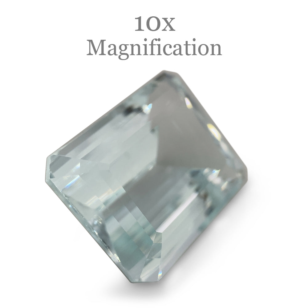 SkyJems 24ct Brazilian Aquamarine, vivid blue emerald-cut gemstone with exceptional clarity and brilliance