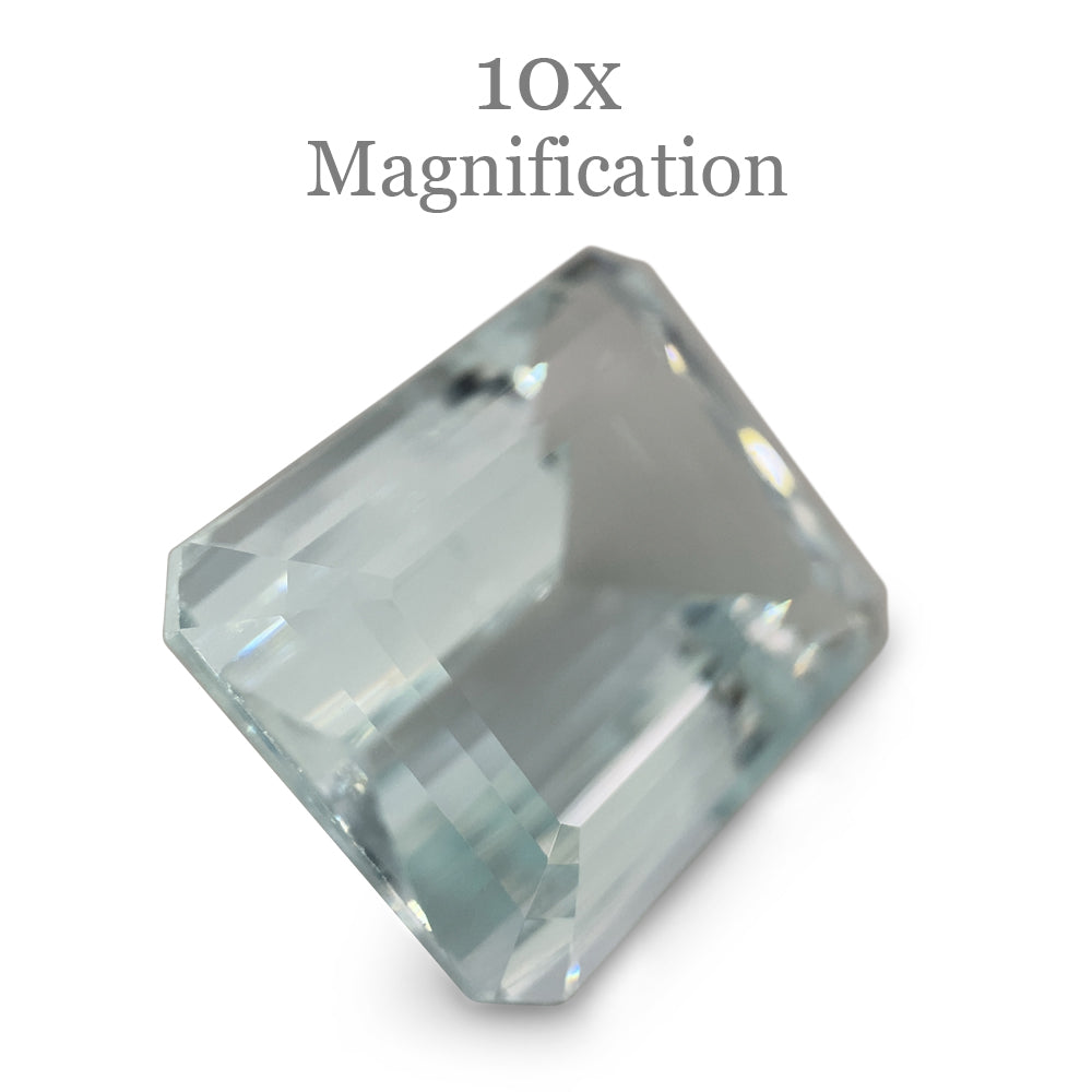SkyJems 24ct Brazilian Aquamarine, vivid blue emerald-cut gemstone with exceptional clarity and brilliance