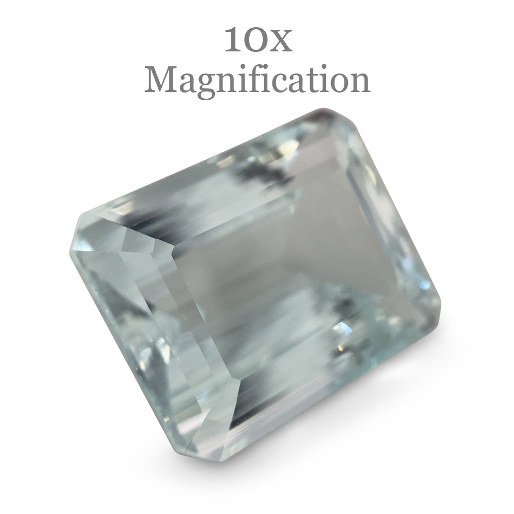 SkyJems 24ct Brazilian Aquamarine, vivid blue emerald-cut gemstone with exceptional clarity and brilliance