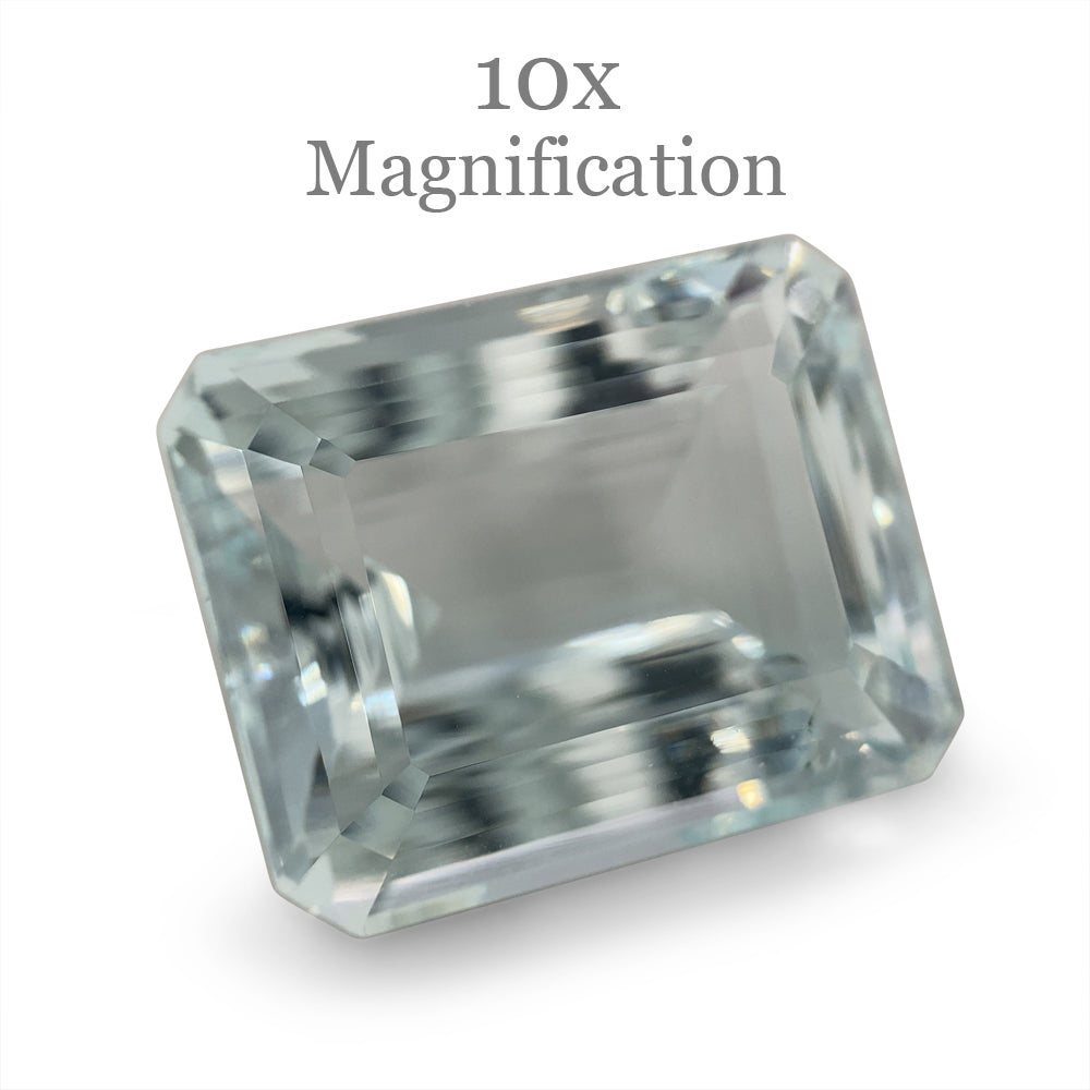 SkyJems 24ct Brazilian Aquamarine, vivid blue emerald-cut gemstone with exceptional clarity and brilliance