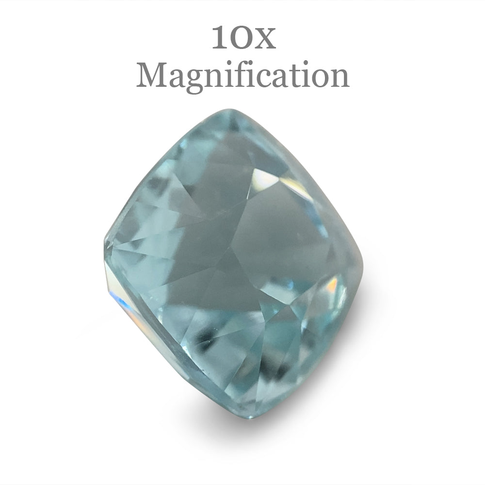 5.43ct Brazilian Cushion-Cut Aquamarine in Slightly Greenish Blue, Premium Loose Gemstone by SkyJems Canada