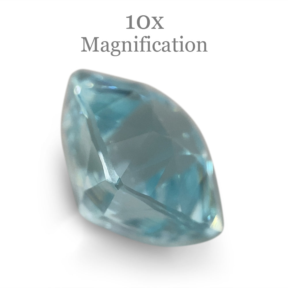 5.43ct Brazilian Cushion-Cut Aquamarine in Slightly Greenish Blue, Unheated Beryl Gem from SkyJems Canada