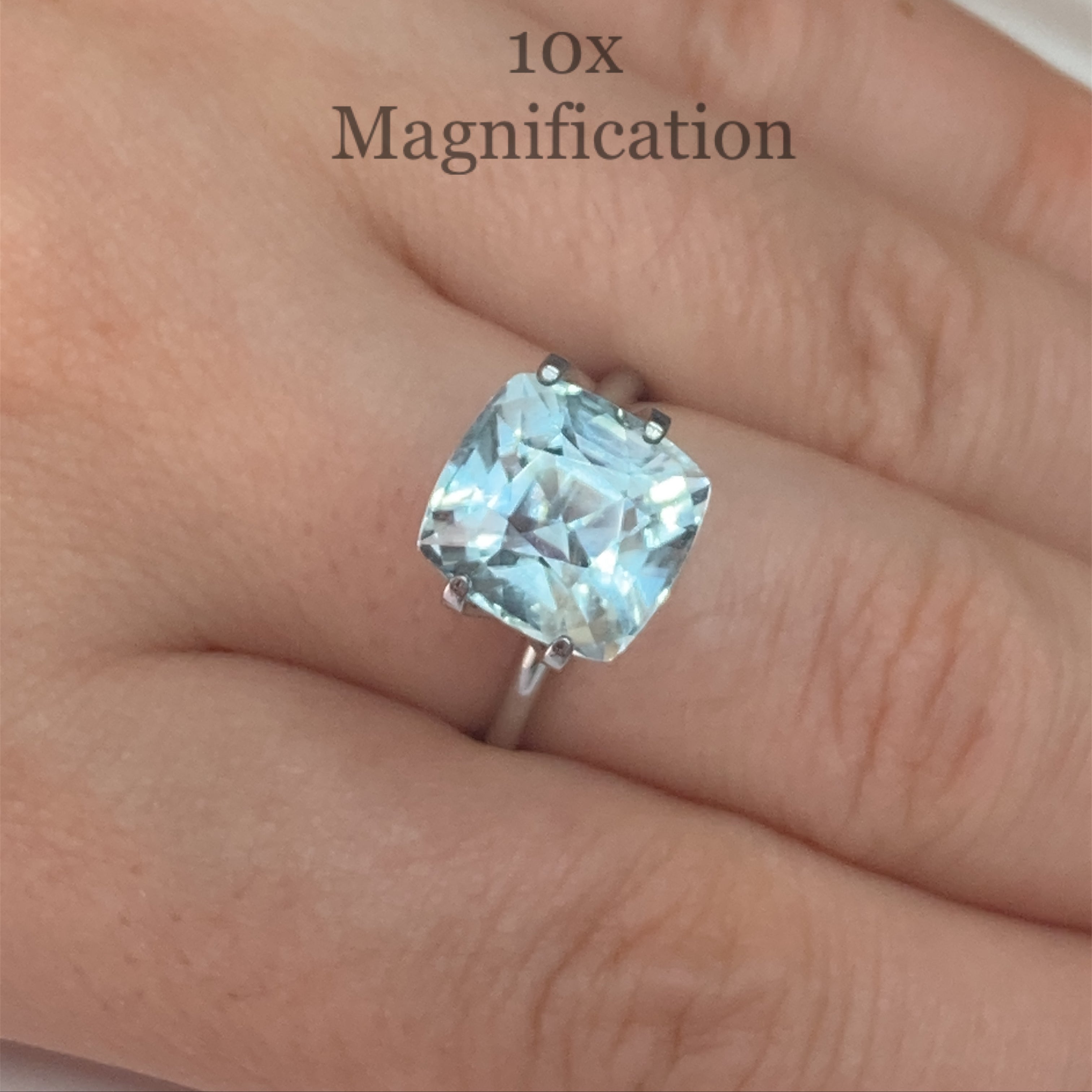 5.43ct Brazilian Cushion-Cut Aquamarine in Slightly Greenish Blue, Unheated Beryl Gemstone by SkyJems Canada