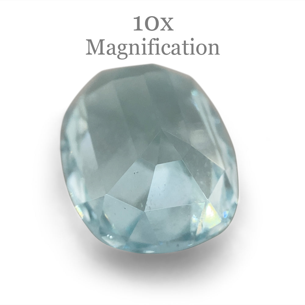 8.23ct Brazilian Oval Aquamarine with slightly greenish blue hue, premium Step Cut gemstone from SkyJems