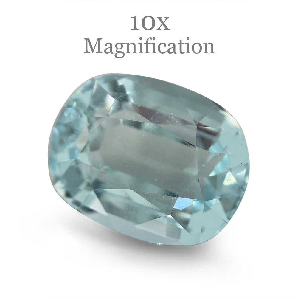 8.23ct Brazilian Oval Aquamarine with slightly greenish blue hue, premium Step Cut gemstone by SkyJems Canada