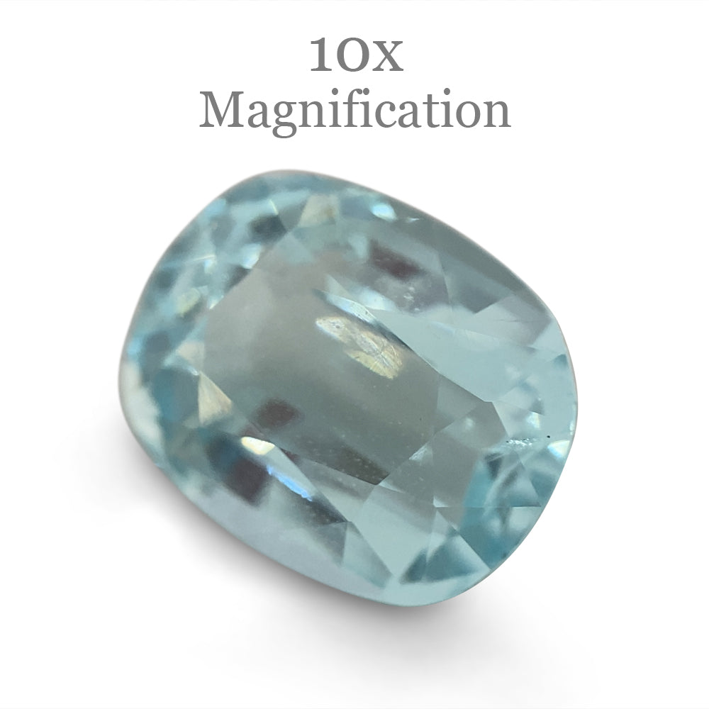 8.23ct Brazilian Oval Aquamarine with slightly greenish blue hue, premium Step Cut gemstone from SkyJems