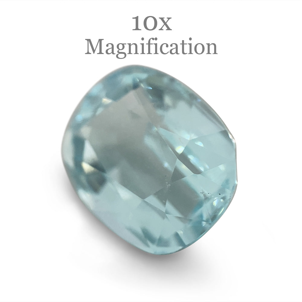 8.23ct Brazilian Oval Aquamarine with slightly greenish blue hue, premium Step Cut gemstone from SkyJems