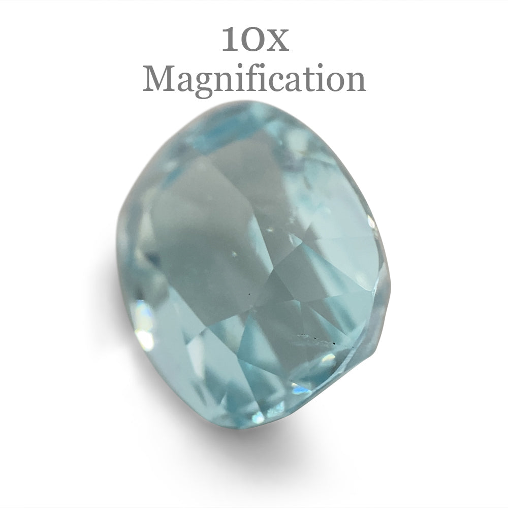 8.23ct Brazilian Oval Aquamarine with slightly greenish blue hue, premium Step Cut gemstone from SkyJems