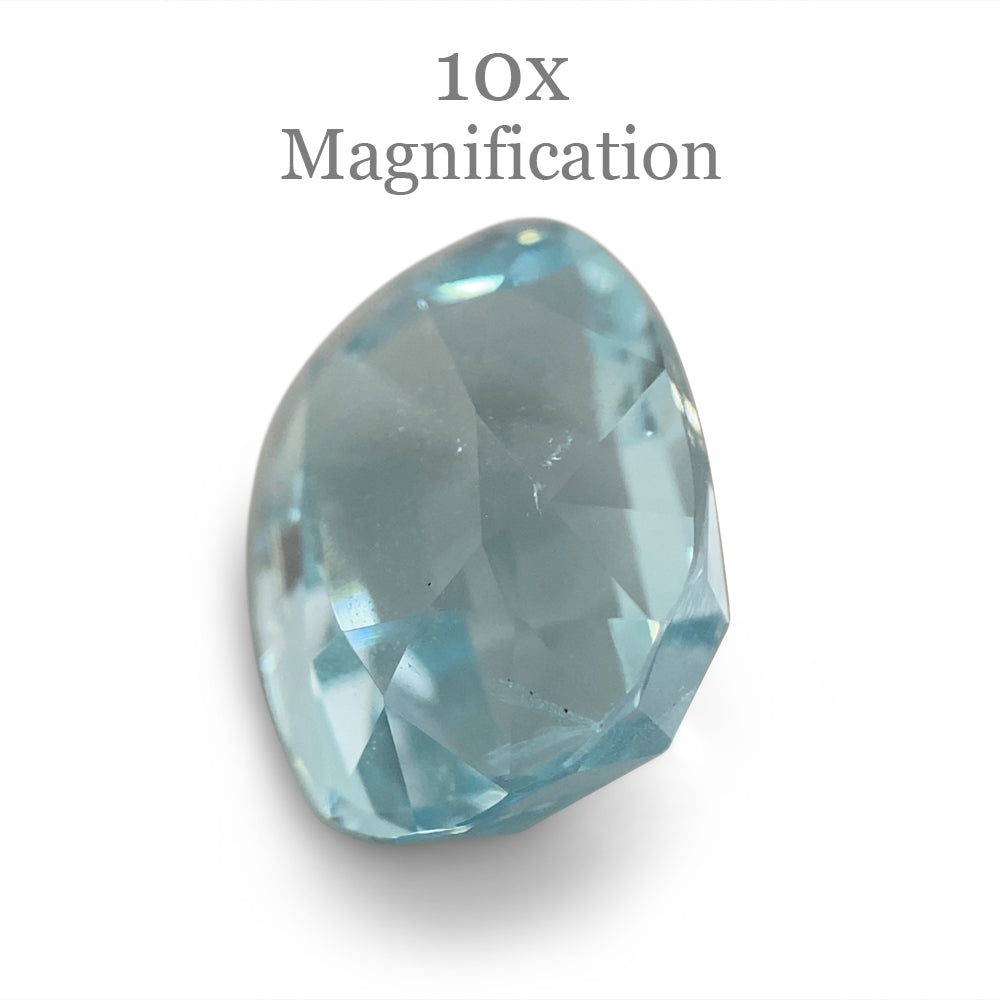 SkyJems 8.23ct Brazilian Oval Aquamarine, slightly greenish blue beryl gemstone with step cut
