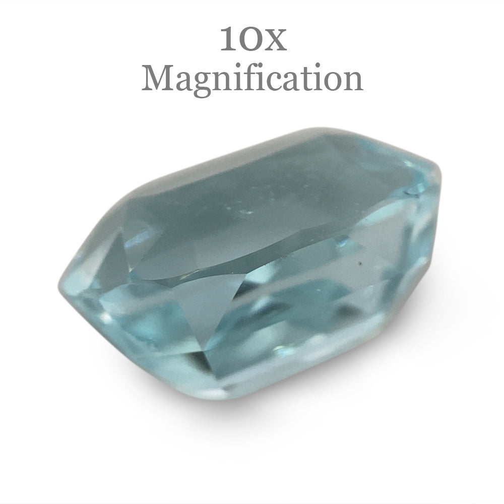 8.23ct Brazilian Oval Aquamarine with slightly greenish blue hue, premium Step Cut gemstone from SkyJems