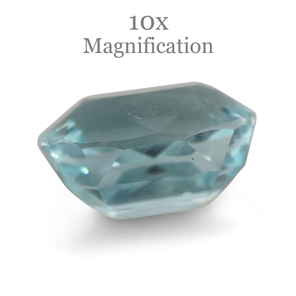 8.23ct Brazilian Oval Aquamarine with slightly greenish blue hue, premium Step Cut gemstone by SkyJems Canada