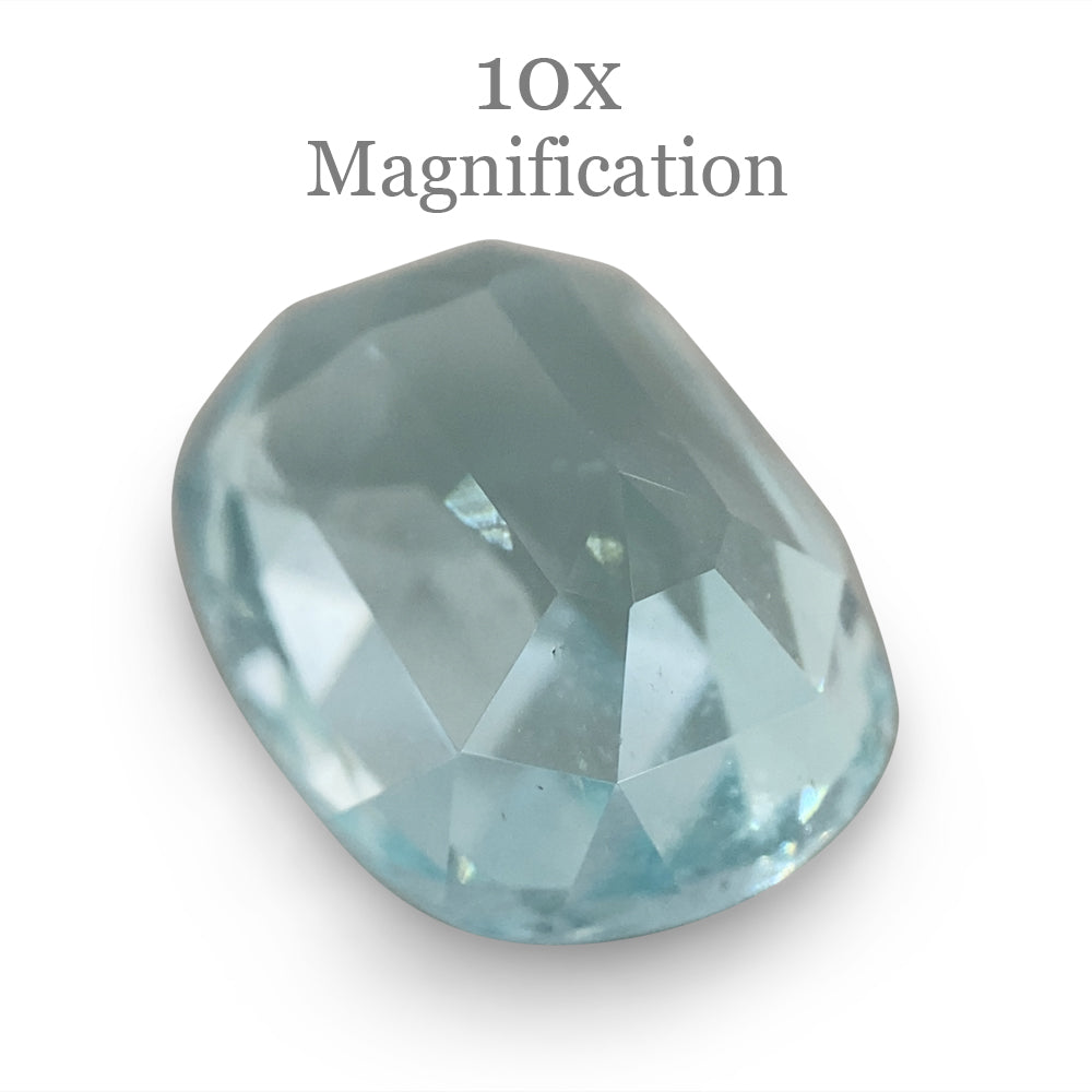 8.23ct Brazilian Oval Aquamarine with slightly greenish blue hue, premium Step Cut gemstone from SkyJems