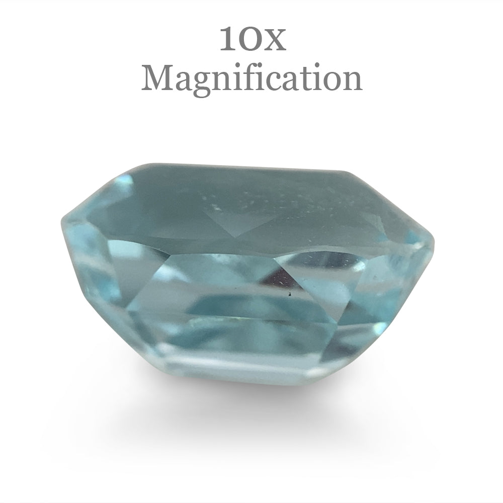 8.23ct Brazilian Oval Aquamarine with slightly greenish blue hue, premium Step Cut gemstone from SkyJems
