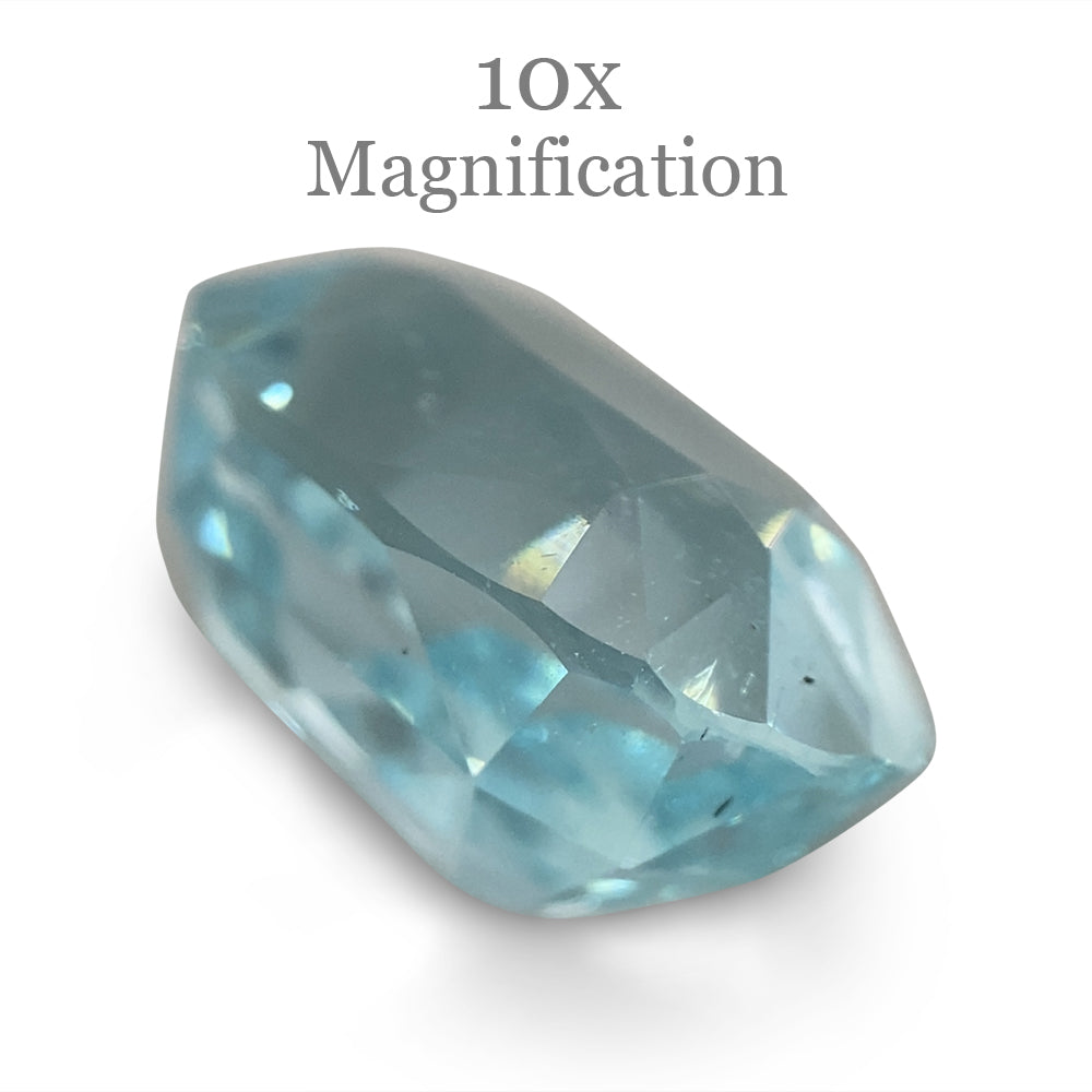 SkyJems 8.23ct Oval Aquamarine from Brazil, vivid slightly greenish blue, premium step-cut gemstone for fine jewelry