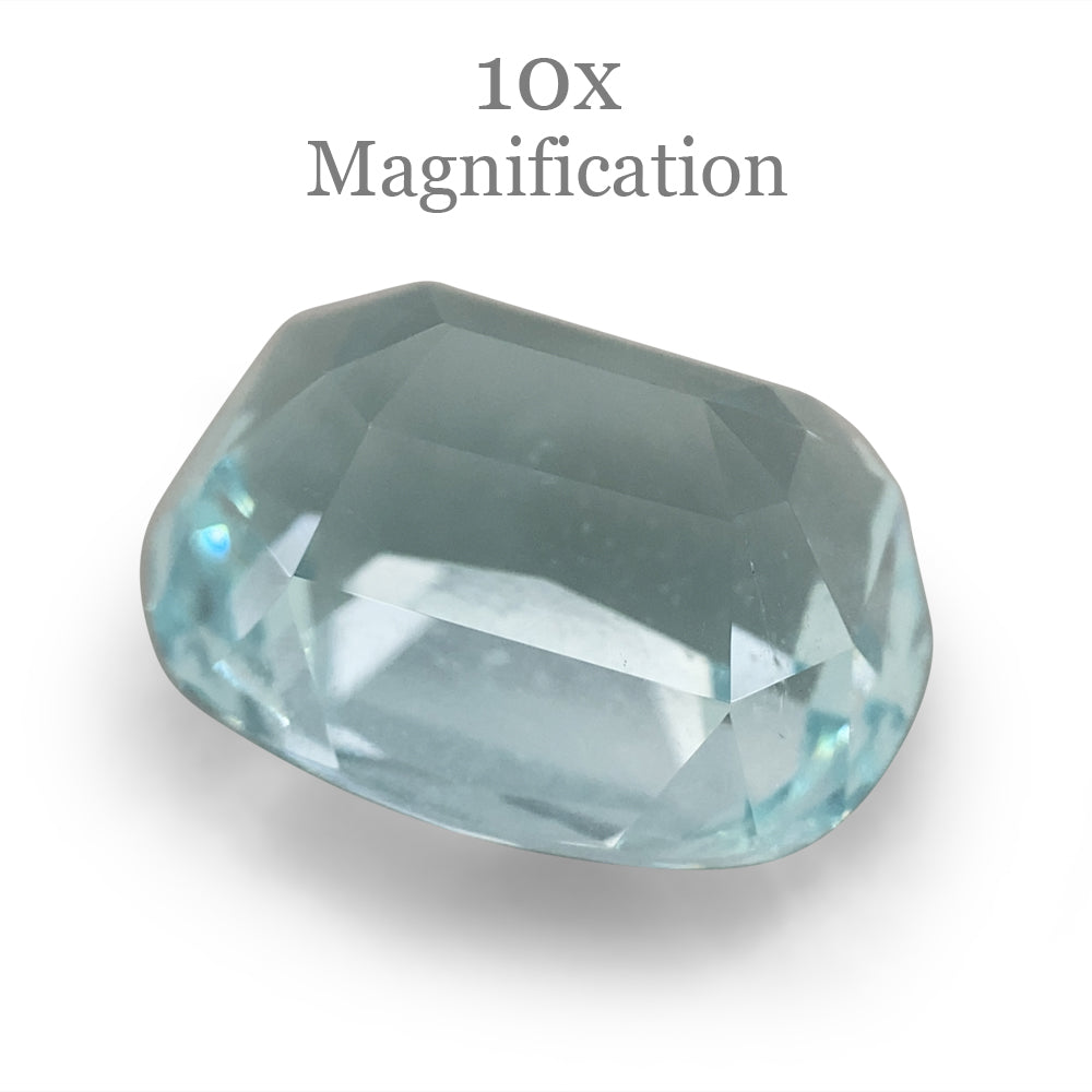 8.23ct Brazilian Oval Aquamarine with slightly greenish blue hue, premium Step Cut gemstone from SkyJems