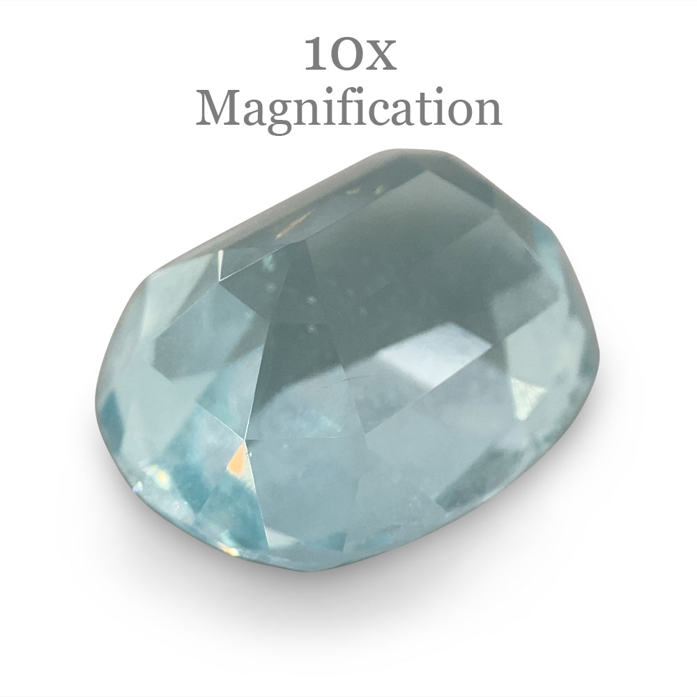 8.23ct Brazilian Oval Aquamarine with slightly greenish blue hue, premium Step Cut gemstone by SkyJems Canada