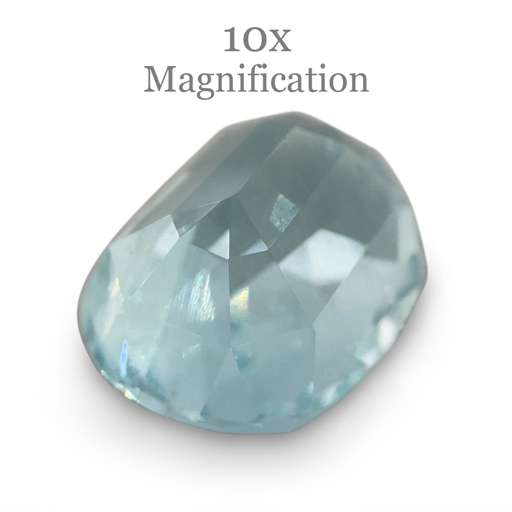 SkyJems 8.23ct Brazilian Oval Aquamarine, slightly greenish blue beryl gemstone with step cut