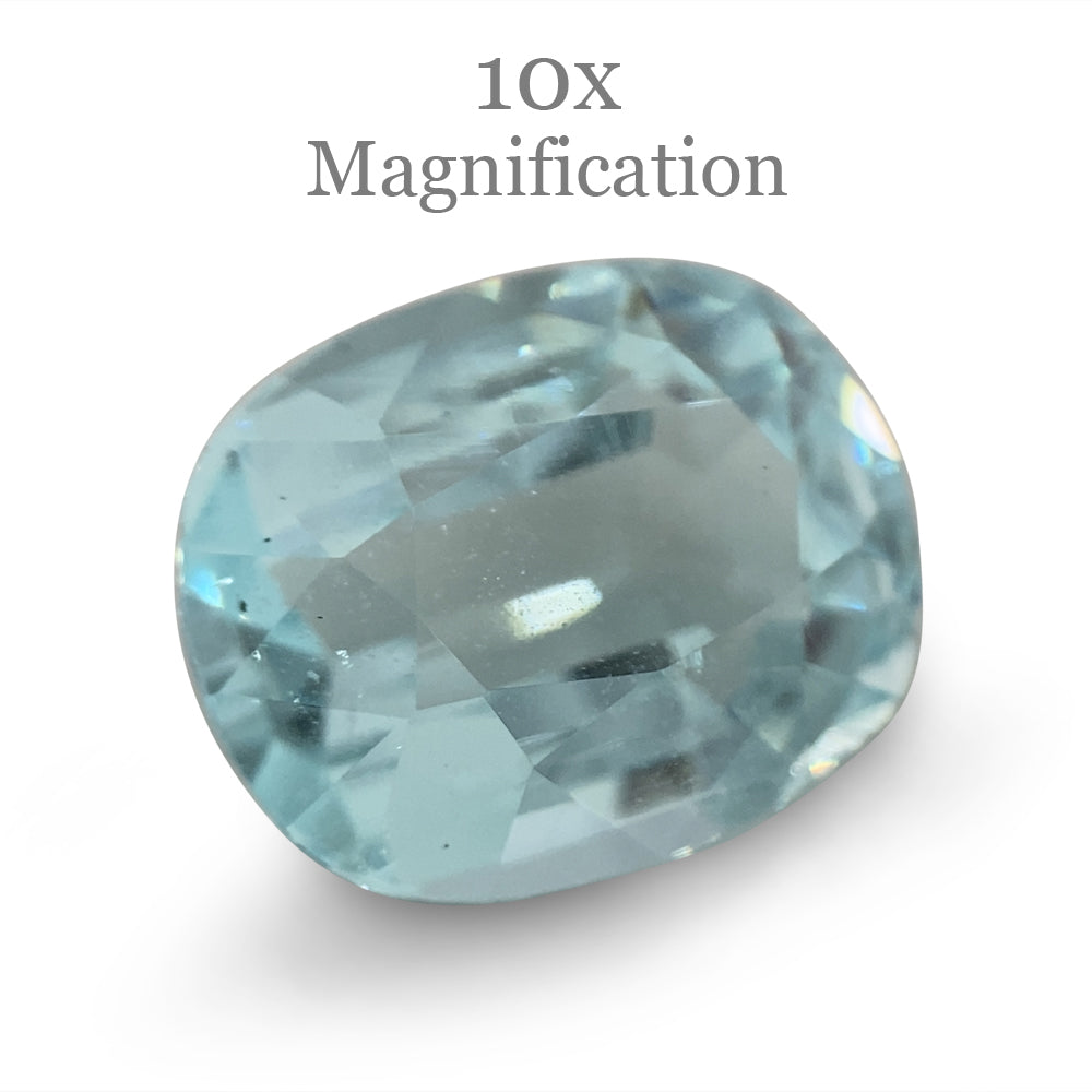 8.23ct Brazilian Oval Aquamarine with slightly greenish blue hue, premium Step Cut gemstone from SkyJems