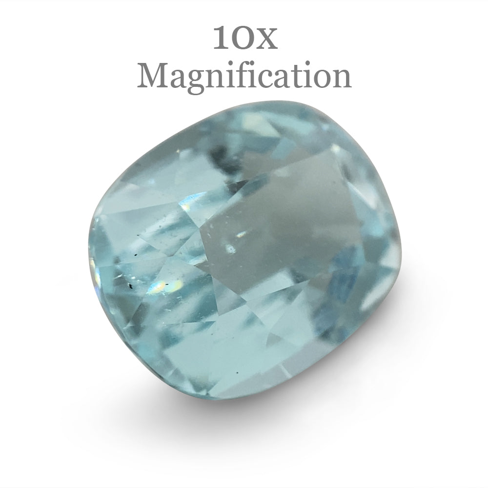 8.23ct Brazilian Oval Aquamarine with slightly greenish blue hue, premium Step Cut gemstone from SkyJems