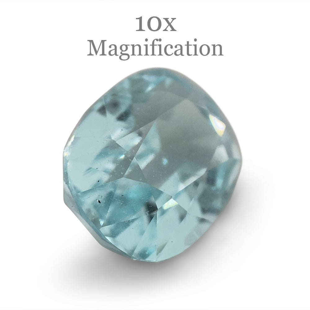 8.23ct Brazilian Oval Aquamarine with slightly greenish blue hue, premium Step Cut gemstone from SkyJems