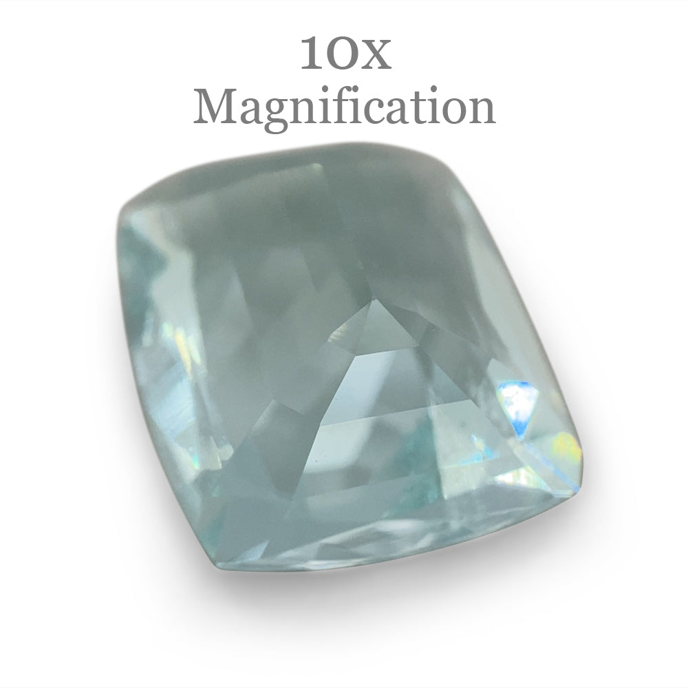 9.6ct Brazilian Cushion-Cut Aquamarine in Slightly Greenish Blue, Premium Loose Gemstone by SkyJems Canada