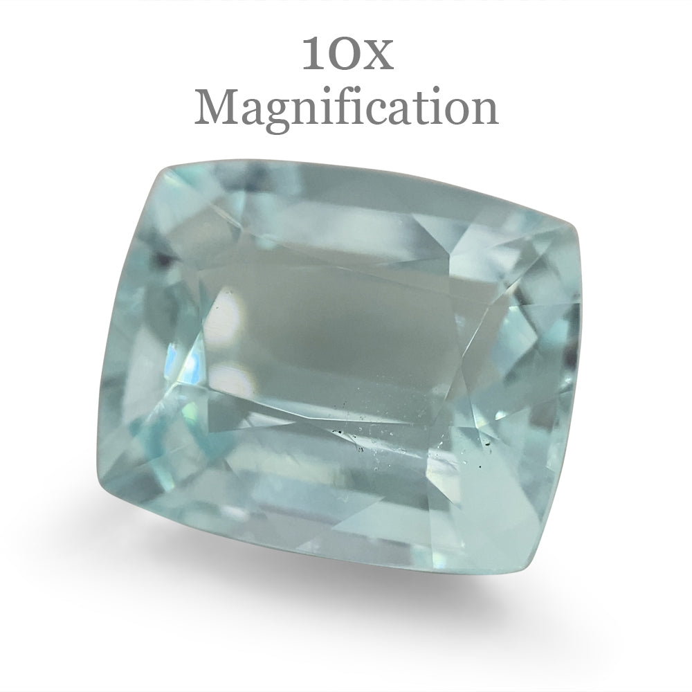 9.6ct Brazilian Cushion-Cut Aquamarine in Slightly Greenish Blue, Premium Loose Gemstone by SkyJems Canada
