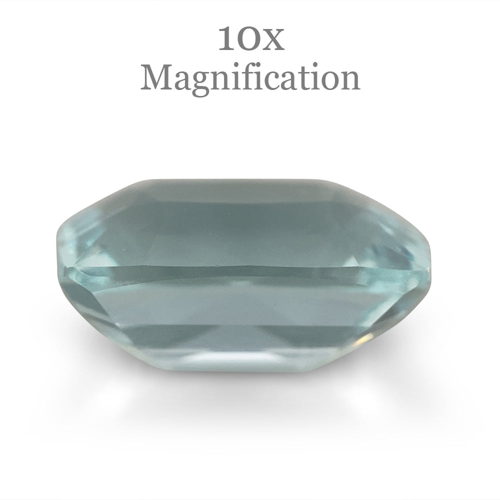 9.6ct Brazilian Cushion-Cut Aquamarine in Slightly Greenish Blue, Unheated Beryl Gem from SkyJems Canada