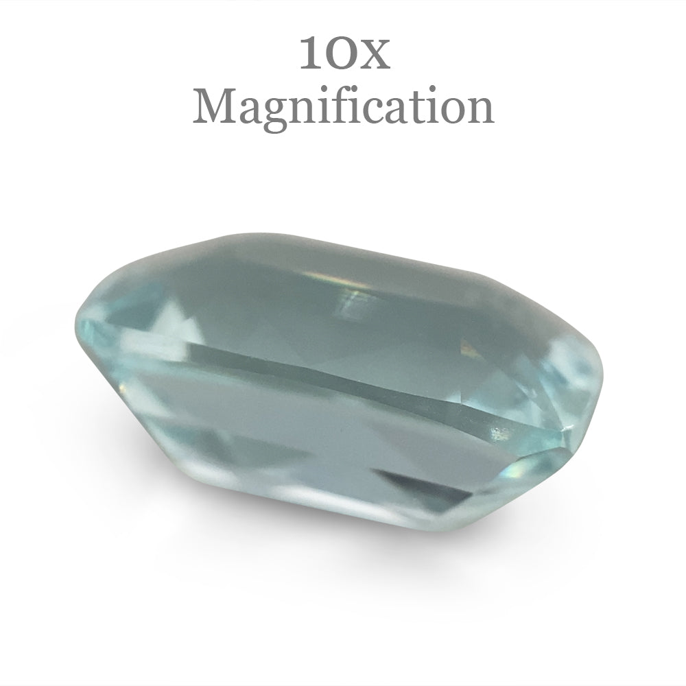9.6ct Brazilian Cushion-Cut Aquamarine in Slightly Greenish Blue, Unheated Gem from SkyJems Canada
