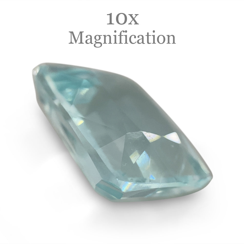 9.6ct Brazilian Cushion-Cut Aquamarine in Slightly Greenish Blue, Unheated Beryl Gem from SkyJems