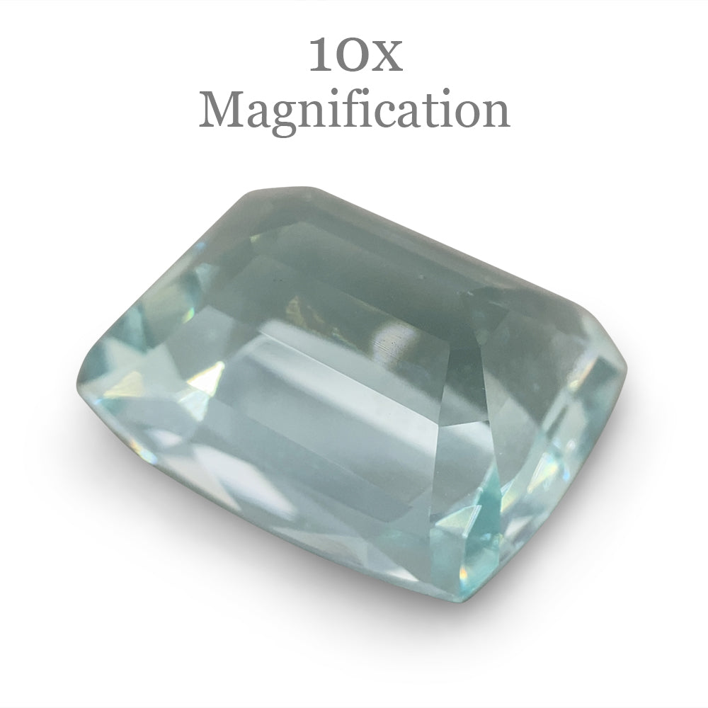 9.6ct Brazilian Cushion-Cut Aquamarine in Slightly Greenish Blue, Premium Loose Gemstone by SkyJems
