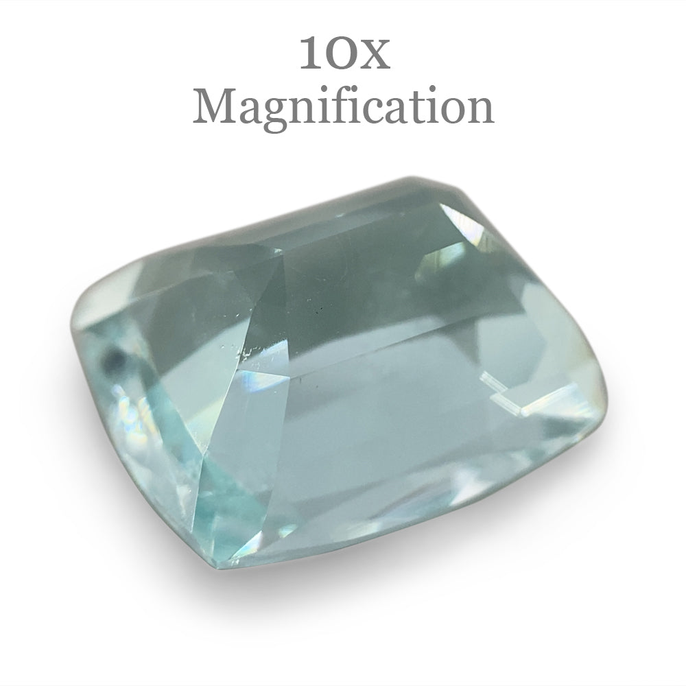 9.6ct Brazilian Cushion-Cut Aquamarine in Slightly Greenish Blue, Premium Loose Gemstone by SkyJems Canada