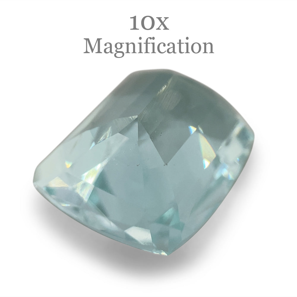 9.6ct Brazilian Cushion-Cut Aquamarine in Slightly Greenish Blue, Premium Loose Gemstone by SkyJems Canada