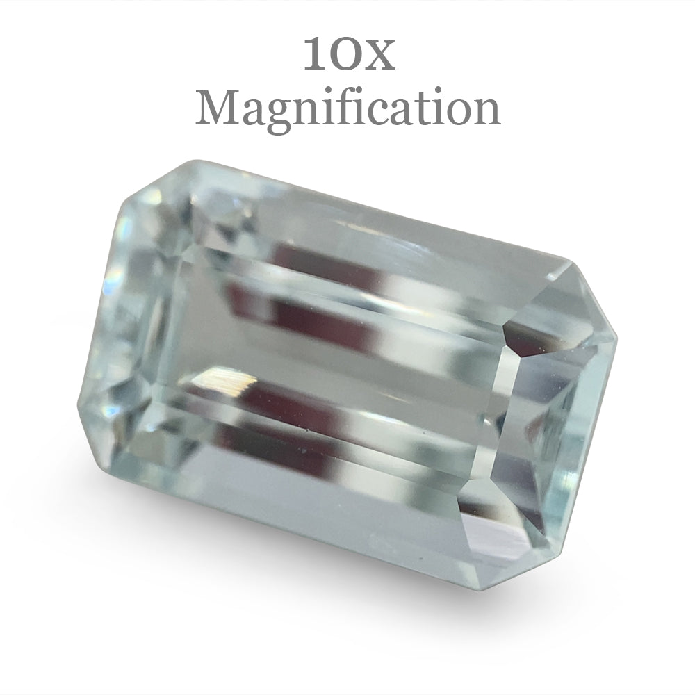 SkyJems 5.87ct Brazilian Aquamarine, vivid blue emerald-cut gemstone with exceptional clarity and brilliance