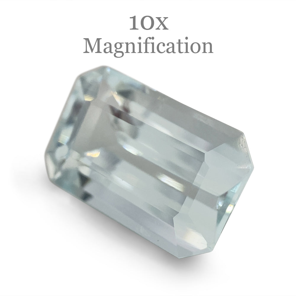 SkyJems 5.87ct Brazilian Aquamarine, vivid blue emerald-cut gemstone with exceptional clarity and brilliance