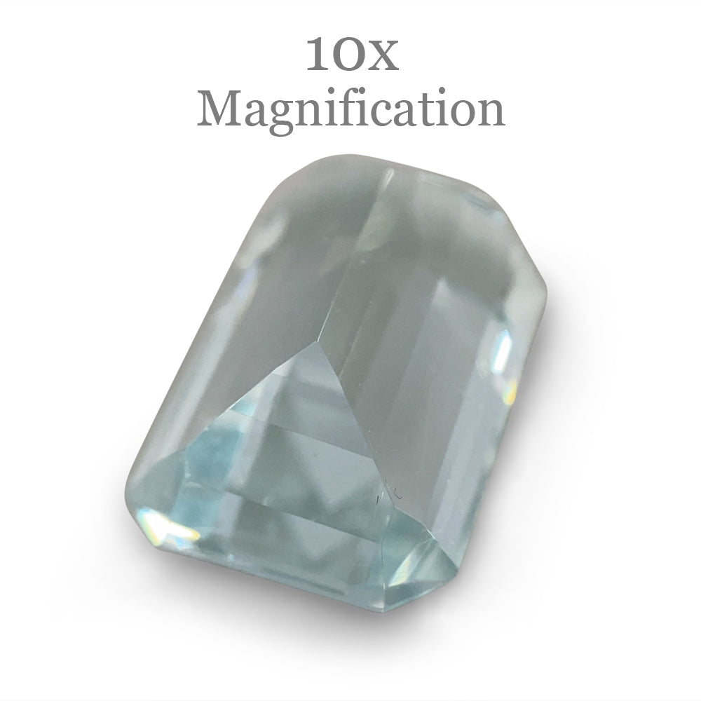 SkyJems 5.87ct Brazilian Aquamarine, vivid blue emerald-cut gemstone with exceptional clarity and brilliance