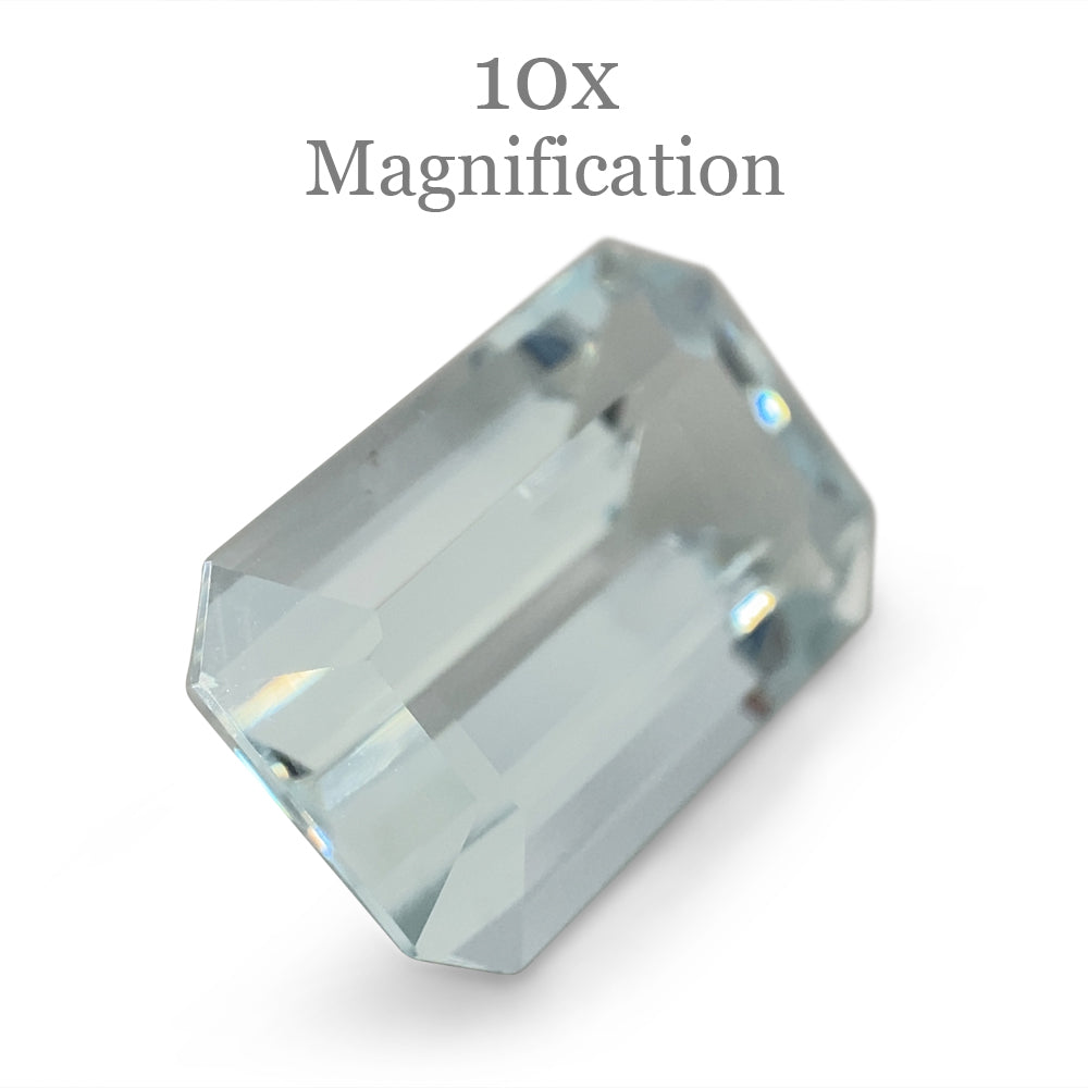 SkyJems 5.87ct Brazilian Aquamarine, vivid blue emerald-cut gemstone, natural unheated beryl from premium gem collection