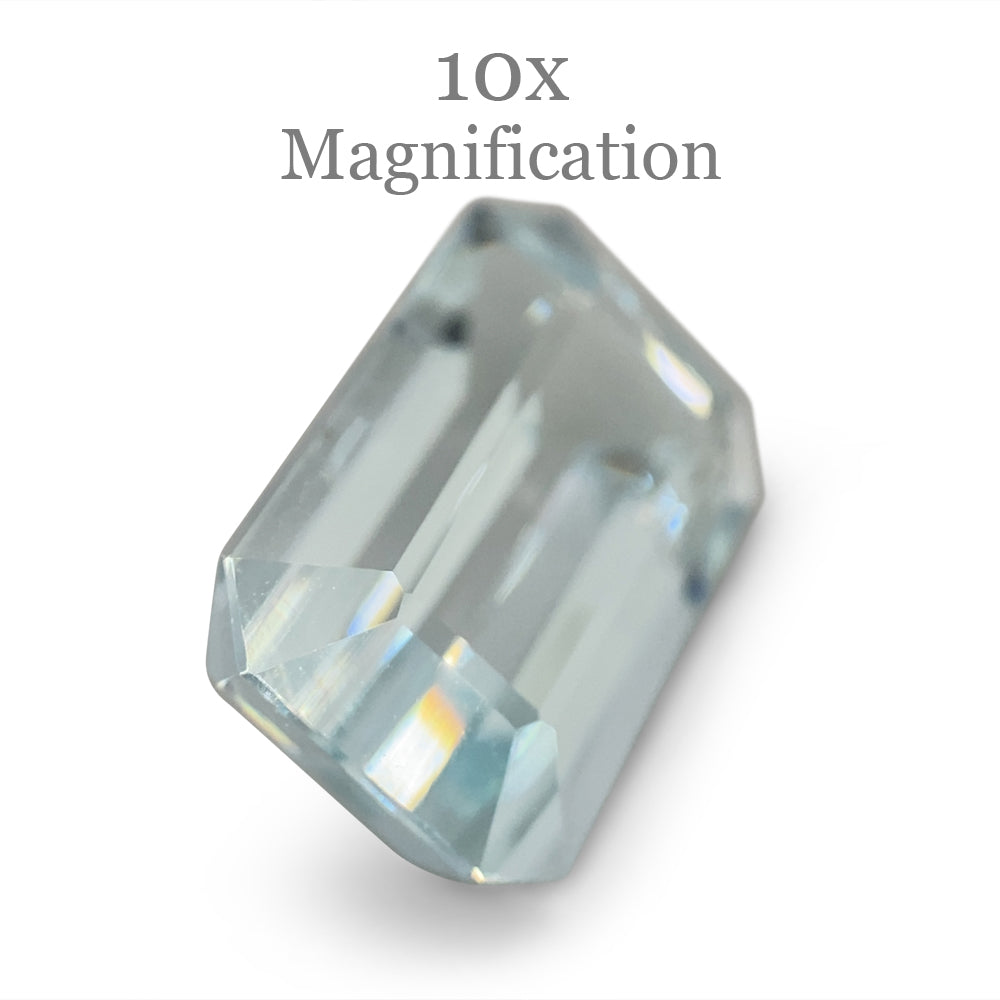 SkyJems 5.87ct Brazilian Aquamarine, vivid blue emerald-cut gemstone with exceptional clarity and brilliance