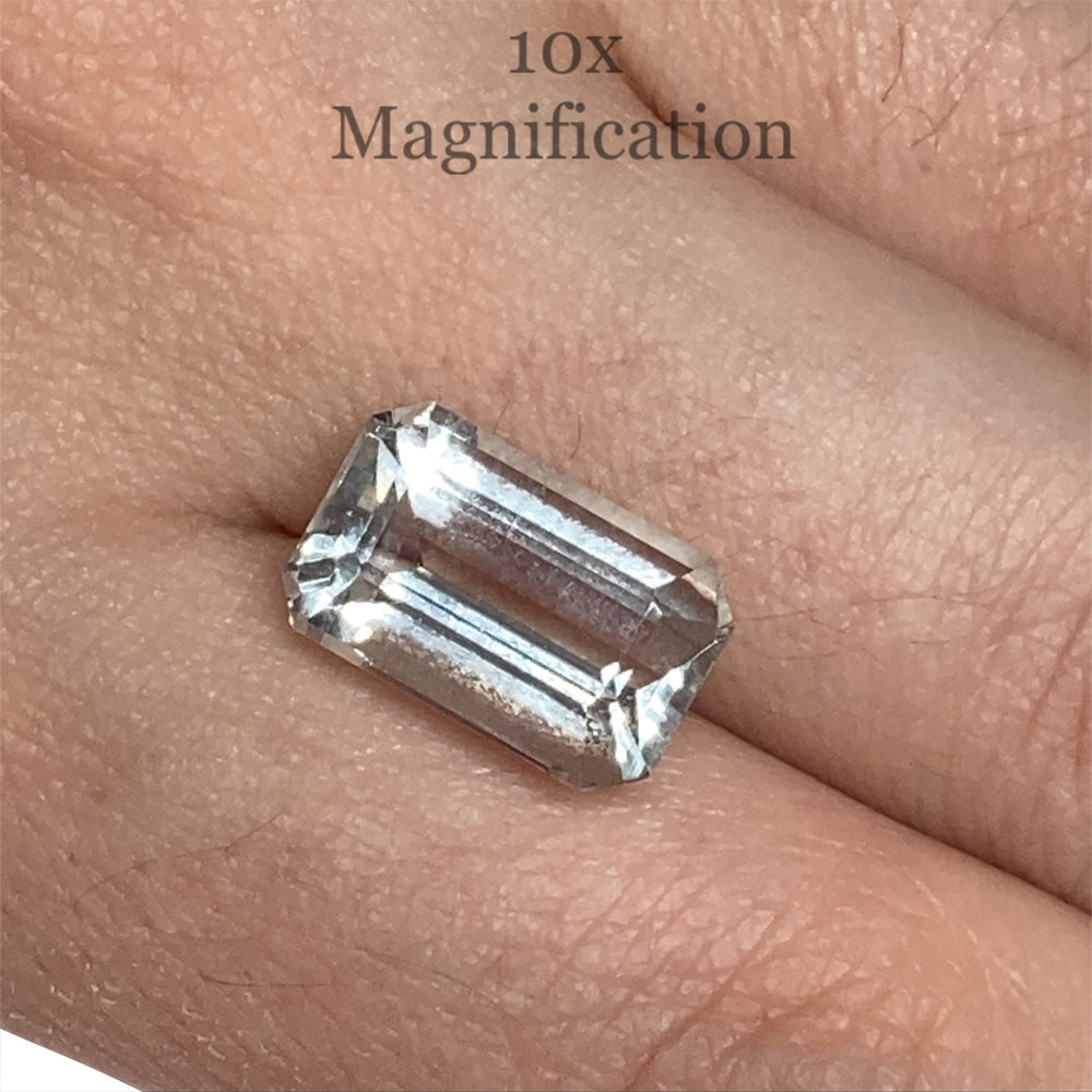 SkyJems 5.87ct Brazilian Aquamarine, pale blue emerald-cut gemstone with soft grey undertones, precision step-cut design