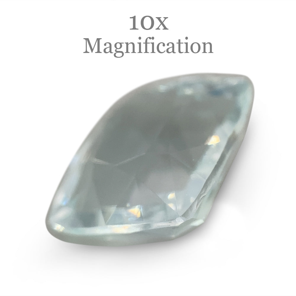 SkyJems 6.12ct Brazilian Cushion-Cut Aquamarine, pale blue beryl gemstone with subtle grey-green undertones