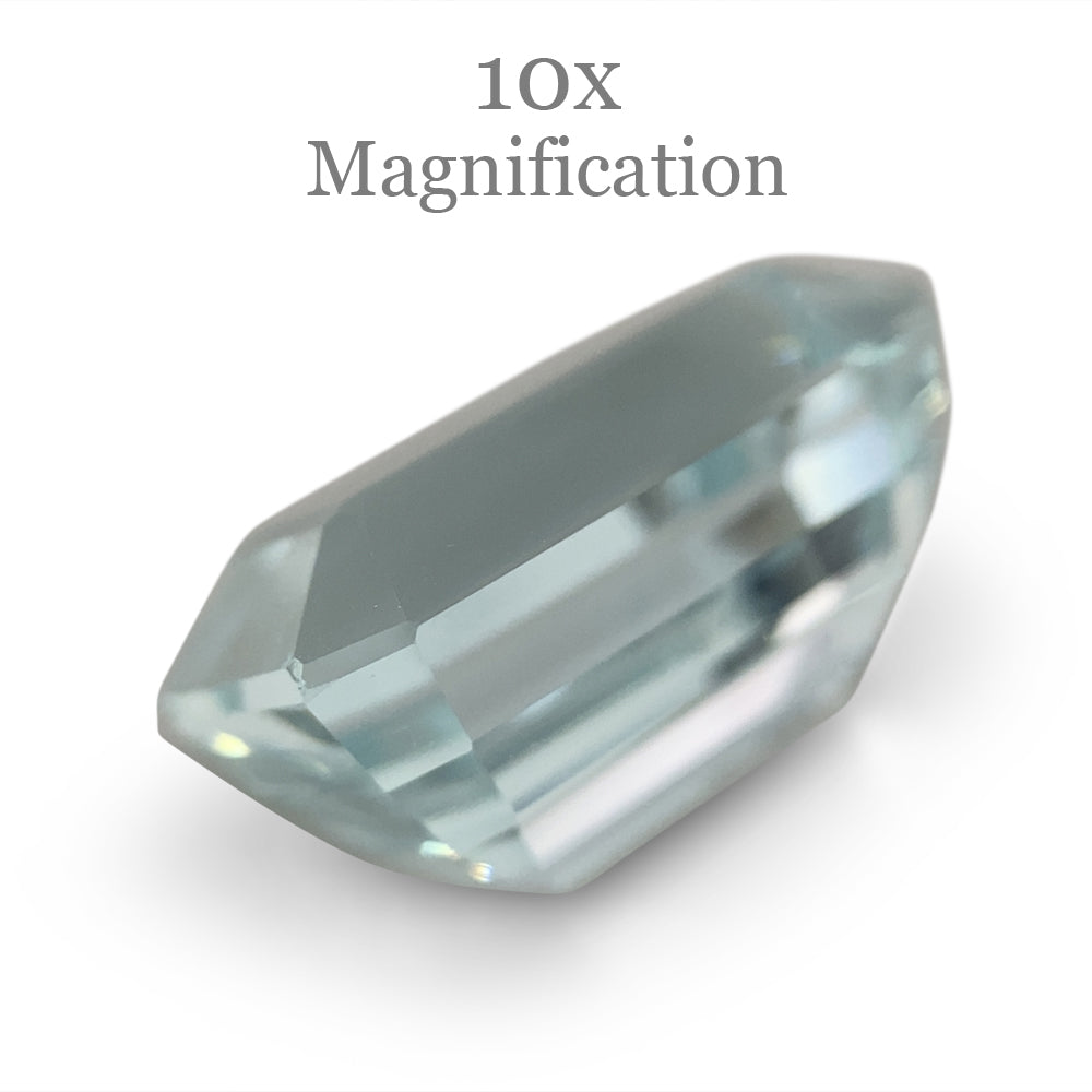 SkyJems 7.8ct Brazilian Aquamarine, very light blue emerald-cut gemstone from premier Canadian gem collection