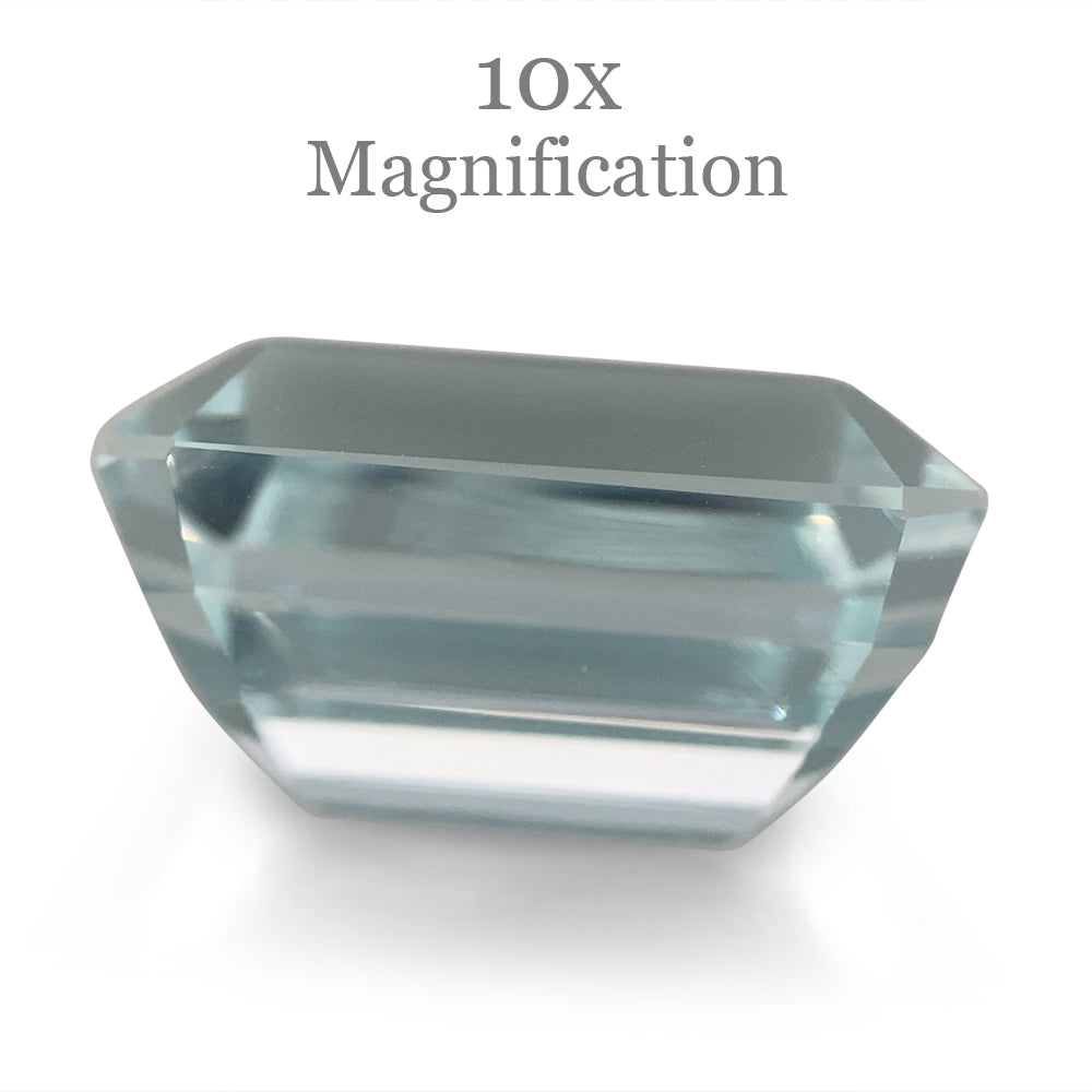 SkyJems 7.8ct Brazilian Aquamarine, very light blue emerald-cut gemstone from premier Canadian gem collection