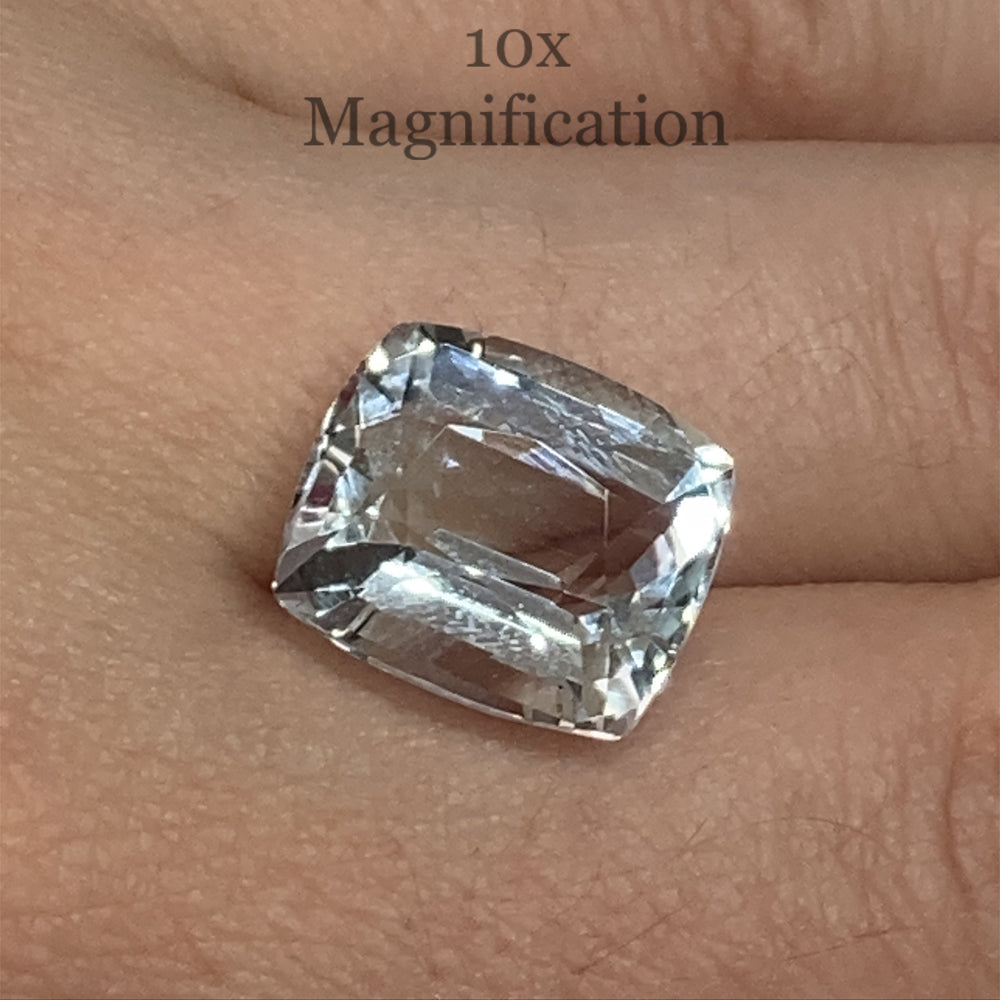 SkyJems 8.65ct Brazilian Cushion-Cut Aquamarine, pale blue beryl gemstone with subtle grey-green undertones