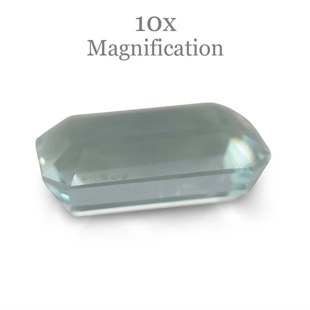 SkyJems 4.84ct Brazilian Aquamarine, pale blue emerald-cut gemstone, natural beryl with soft ocean-blue hues