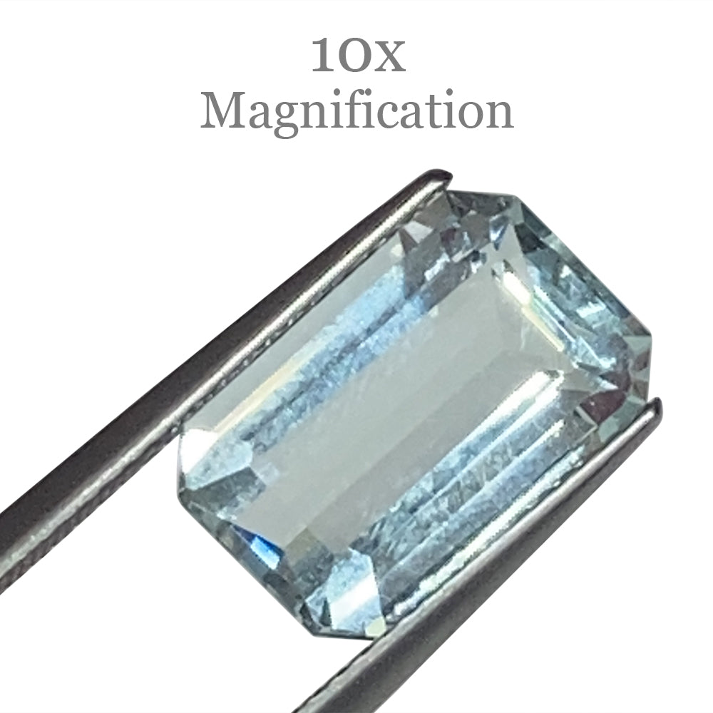 SkyJems 4.84ct Brazilian Aquamarine, pale blue emerald-cut gemstone, natural unheated beryl from Brazil