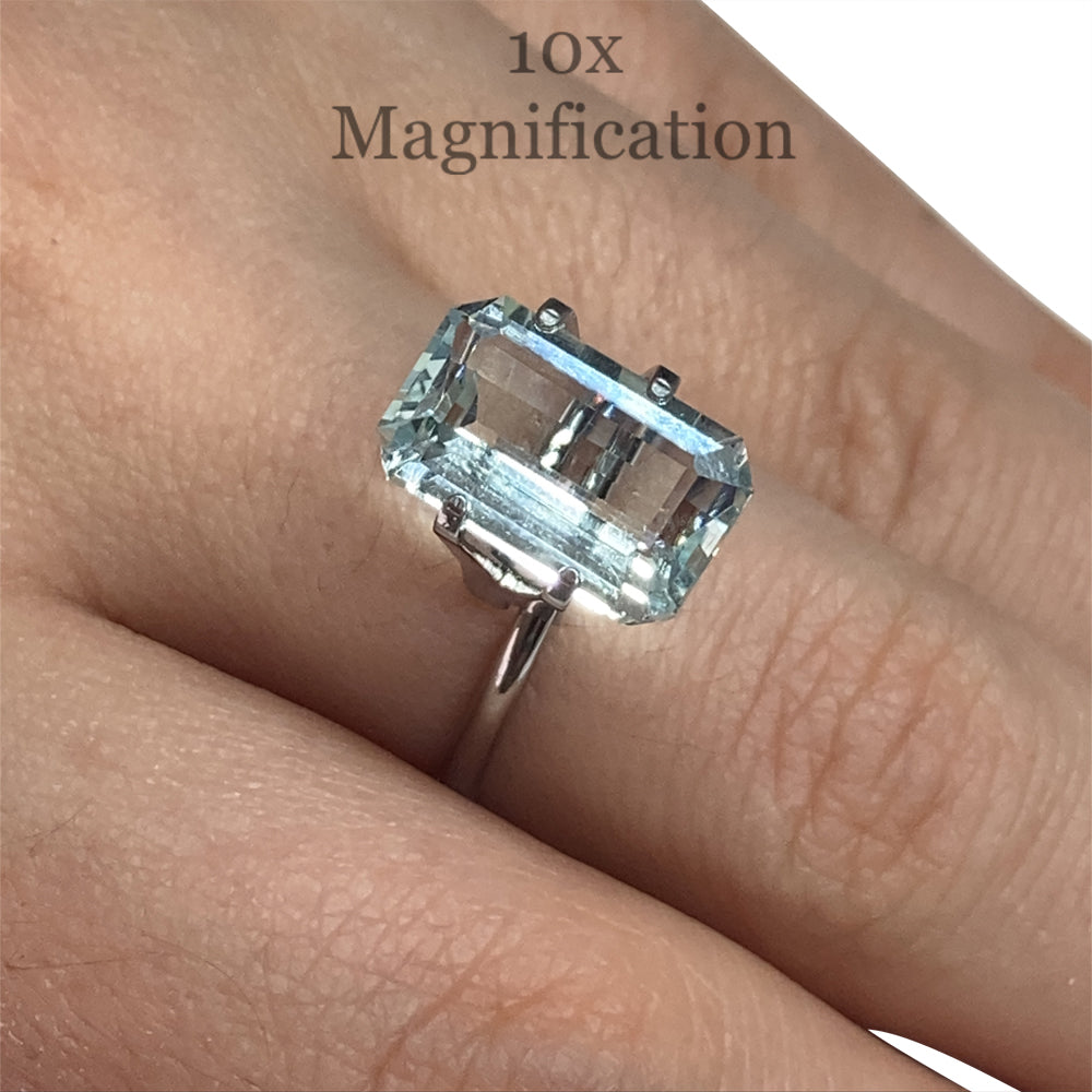 4.84ct Brazilian Aquamarine, light blue emerald cut gemstone from SkyJems' premium loose stone collection