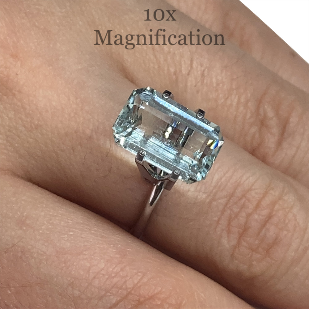SkyJems 4.84ct Brazilian Aquamarine, pale blue emerald-cut gemstone, natural unheated beryl from premium gem collection