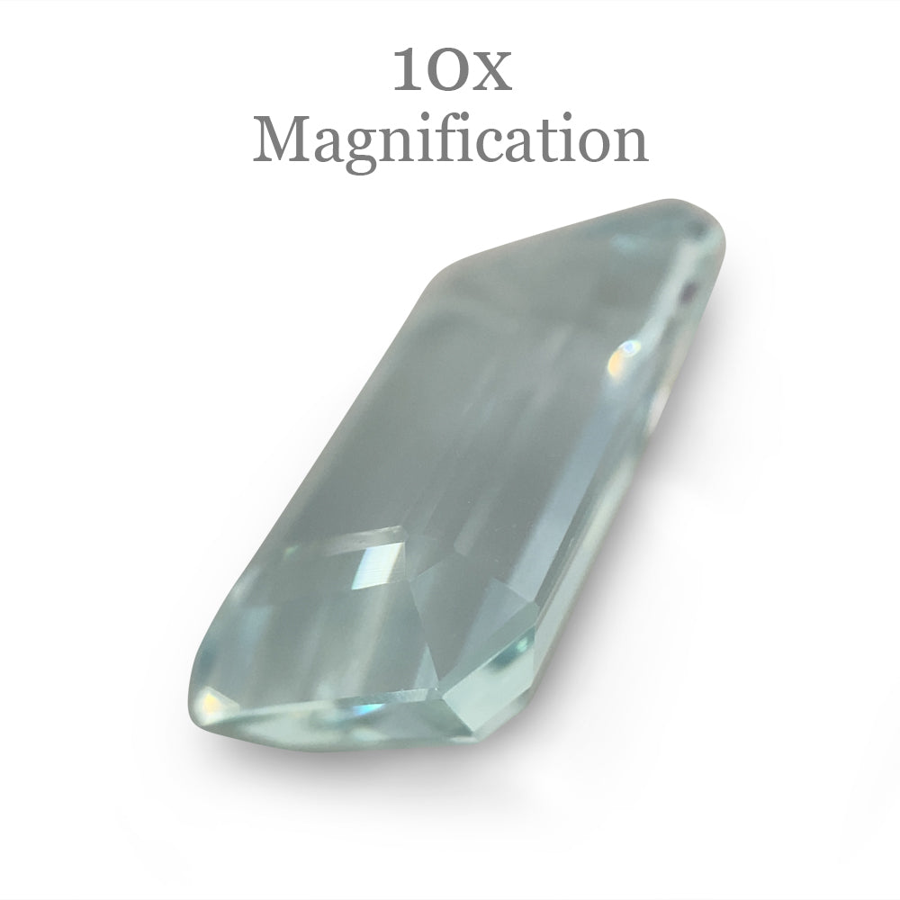 SkyJems 13.18ct Brazilian Aquamarine, vivid blue emerald-cut gemstone with exceptional clarity and brilliance