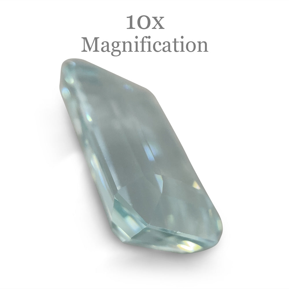 Stunning 13.18ct Brazilian Aquamarine, emerald-cut blue beryl gemstone from SkyJems' premium loose stone collection