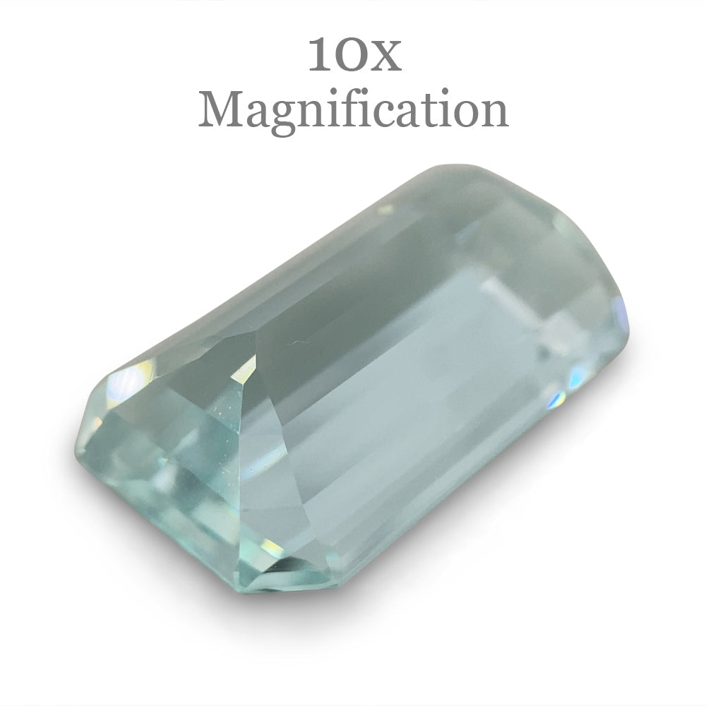 SkyJems 13.18ct Brazilian Aquamarine, vivid blue emerald-cut gemstone, natural unheated beryl from premium gem collection