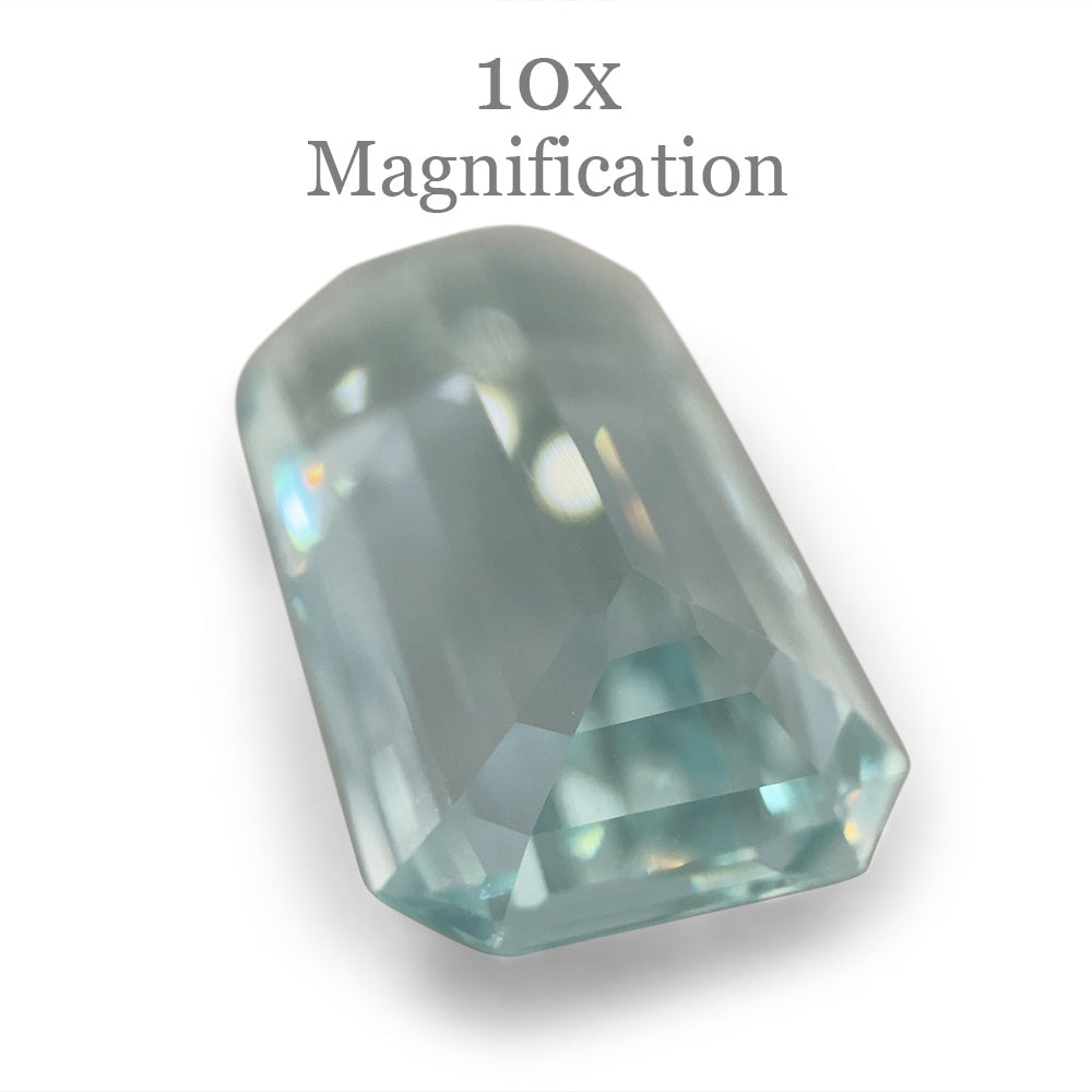 13.18ct Brazilian Blue Aquamarine Emerald Cut Gemstone by SkyJems, Unheated Natural Beryl Gem